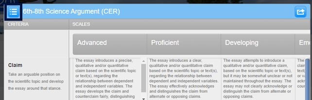 Turnitin - Rubric Manager - View Available Rubrics - Dropdown Menu Button